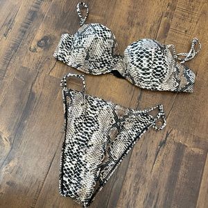 REPOSH! A beautiful snakeskin two piece swimsuit